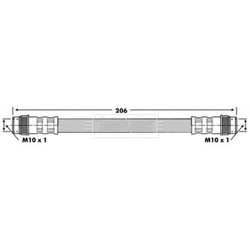Borg & Beck Brake Hydraulic Hose Line Rear Right BBH6274
