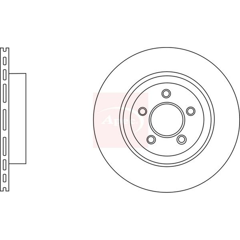 Apec 2 x Vented Brake Discs fits Mazda 3 2006-2014 2.3