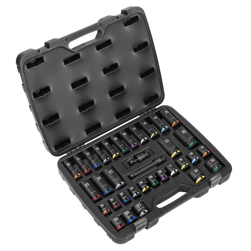 Sealey Premier Premier Impact Socket Set 1/2"Sq Drive 34pc AK5635M Sealey Premier - Dynamic Drive