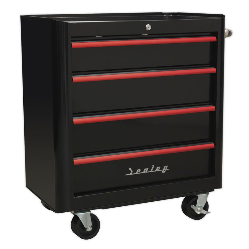 Sealey Retro Style Topchest Mid-Box & Rollcab Combination 10 Drawer Black with R Sealey - Dynamic Drive