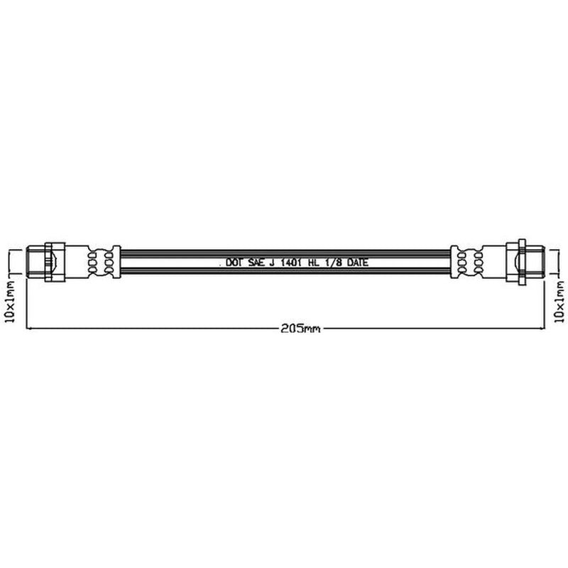 Juratek Brake Hydraulic Hose Line inner JBH1097