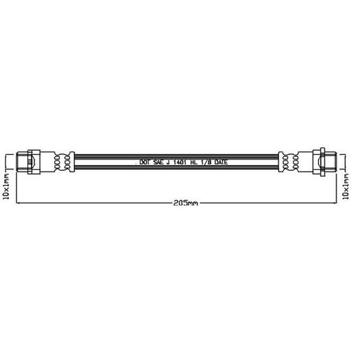 Abtex Brake Hydraulic Hose Line Rear fits BMW 1 2004-2013