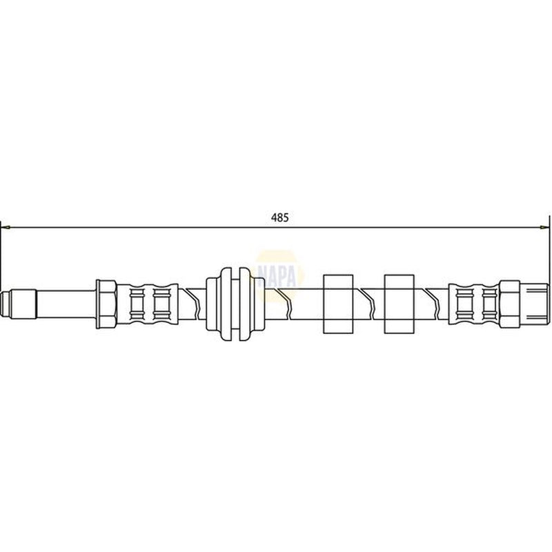 NAPA Brake Hydraulic Hose Line Front fits Seat Cordoba 1993-2002