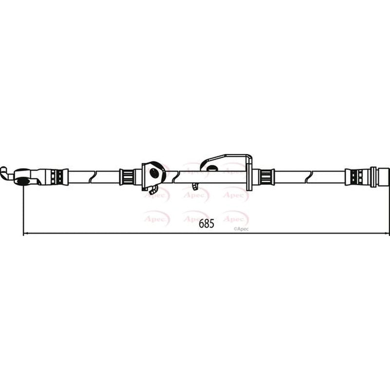 Apec Brake Hydraulic Hose Line Front Right HOS4073