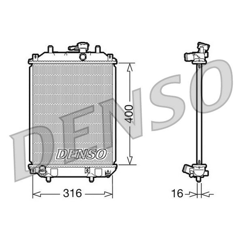 Denso Engine Radiator fits Daihatsu Charade VI 2003 on 1.0