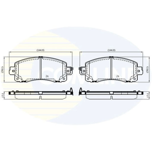 Comline 4 x Front Brake Pad Set fits Subaru Forester 2018 on 2.0 2.5