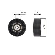 Gates V-Ribbed Belt Deflection/Guide Pulley T36393