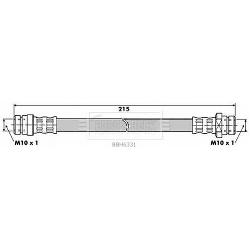 Borg & Beck Brake Hydraulic Hose Line Front BBH6331