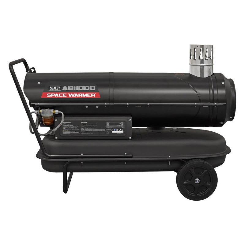 Sealey Space Warmer Indirect Kerosene/Diesel Heater 102,000Btu/hr with Wheels Sealey - Dynamic Drive
