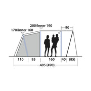 Outwell Sunhill 3 Berth Air Tent Two Room Tunnel Inflatable Tent Outwell - Dynamic Drive