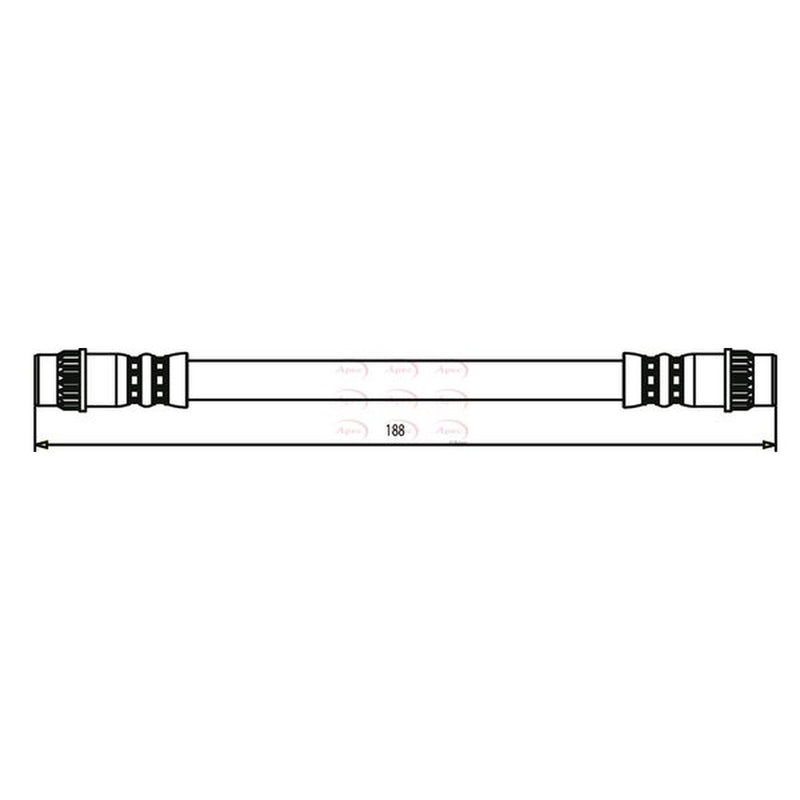 Apec Brake Hydraulic Hose Line Rear fits Renault Clio 1998-2016