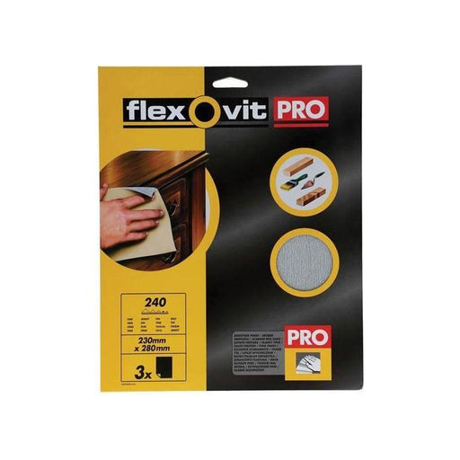 Flexovit Silicon Carbide Finishing Sanding Sheets 230 x 280mm Fine 240G (3) Flexovit - NN4 Online