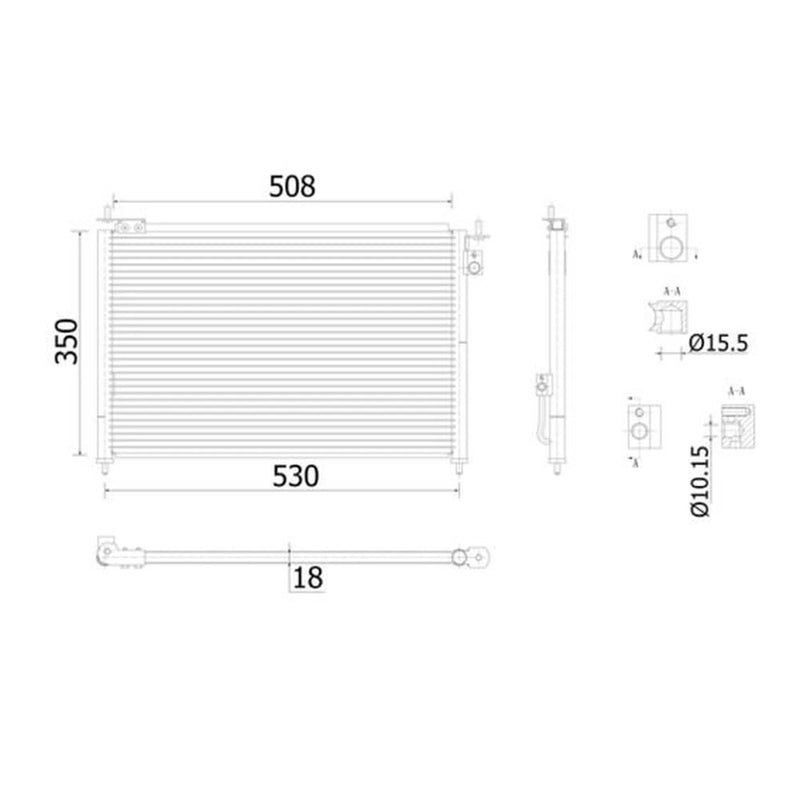 Mahle Air Conditioning Condenser fits Honda Civic VII 2002-2005 1.7