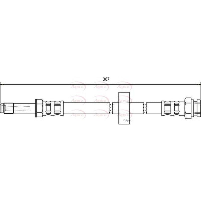 Apec Brake Hydraulic Hose Line Front fits Skoda Felicia 1994-2001 1.3 1.6 1.9