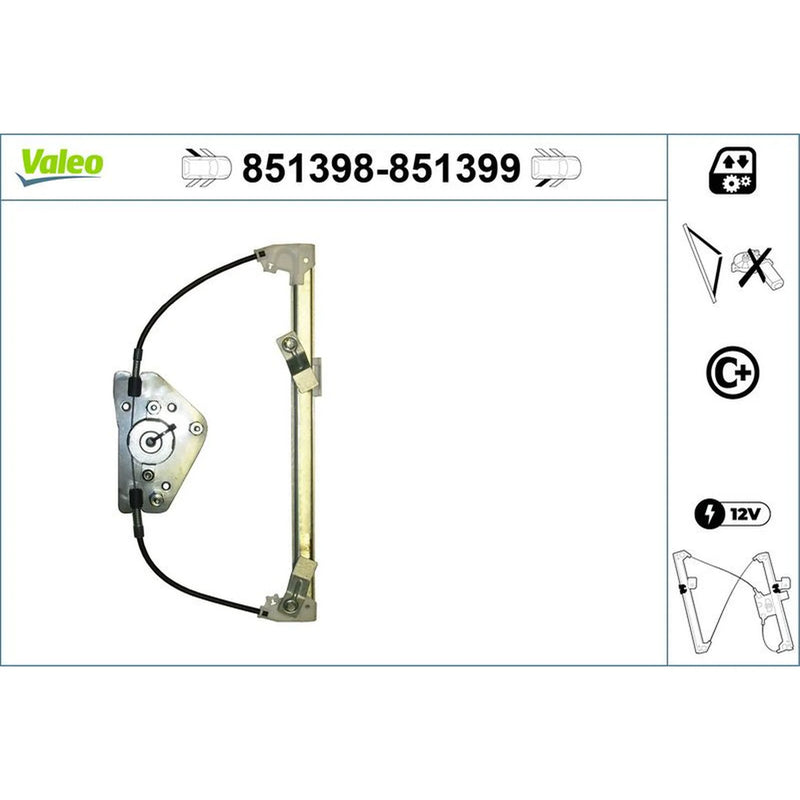 Valeo Electric Window Regulator Lifter Left Rear 851398