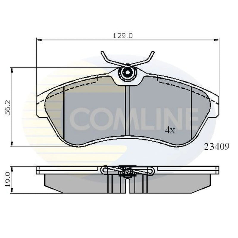 Comline 4 x Front Brake Pad Set fits Citroën C2 2003-2010 1.4 1.6