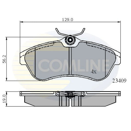 Comline 4 x Front Brake Pad Set fits Citroën C2 2003-2010 1.4 1.6