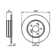 Bosch 2 x Solid Brake Discs fits Mercedes-Benz Sl 1992-2001
