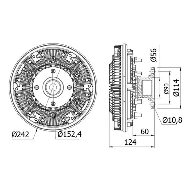 Mahle Radiator Fan Clutch fits Man F2000 1994-2005