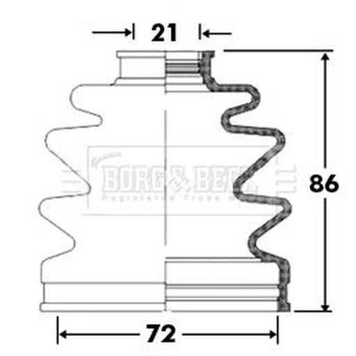 Borg & Beck Drive Shaft Bellow Kit Wheel Side BCB2385