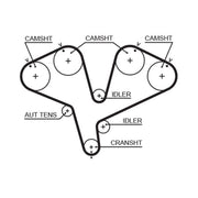 Gates Timing Belt Kit with Rollers fits Opel Calibra A 1993-1997 2.5