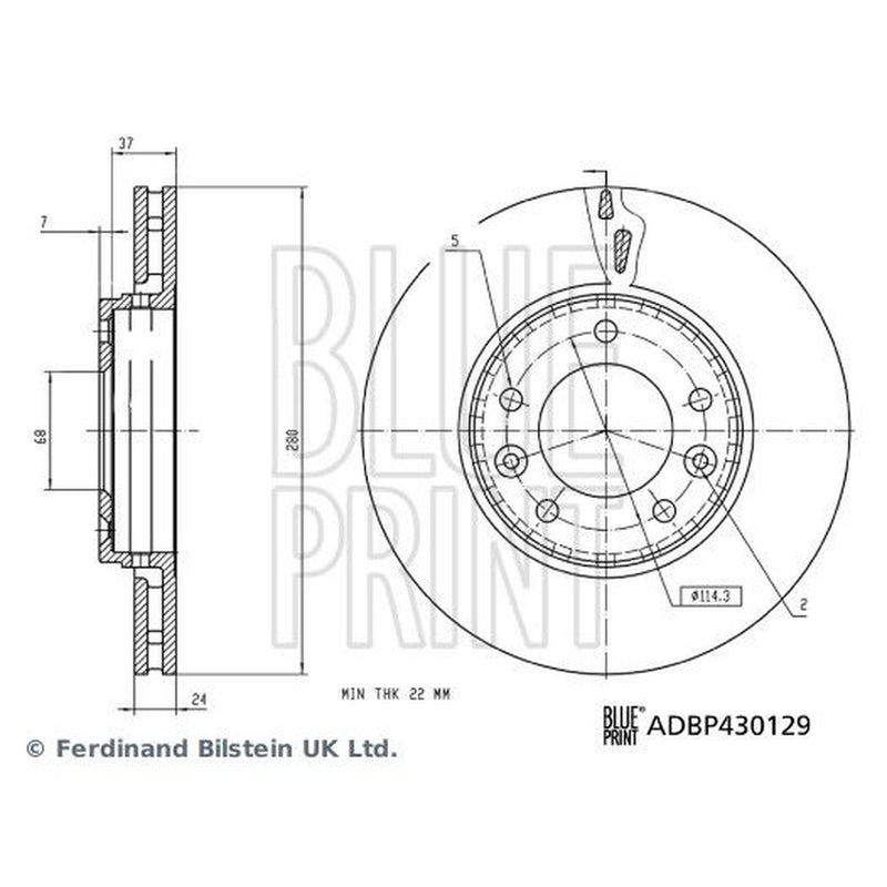 Blue Print Front Brake Discs & Pads fits Nissan Juke 2019 on 1.0