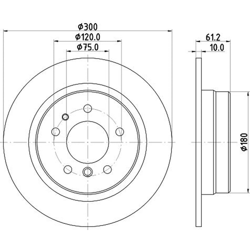 Mintex 2 x Solid Brake Discs fits BMW 5 1987-1996