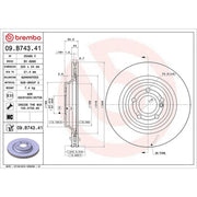 Brembo 2 x Internally Vented Brake Discs fits Mercedes-Benz Sl 2012-2020