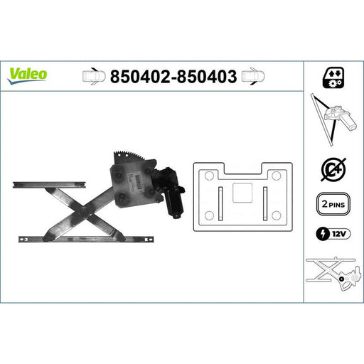 Valeo Electric Window Regulator Lifter 850402