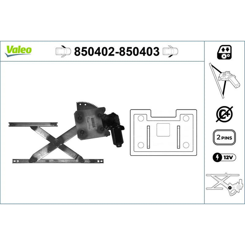 Valeo Electric Window Regulator Lifter 850403
