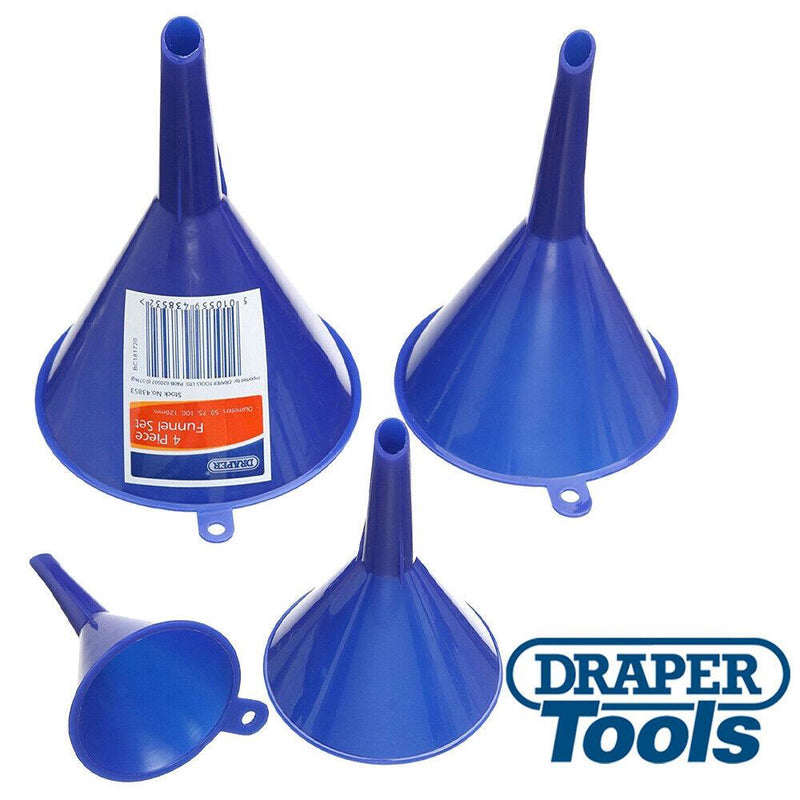 Draper Plastic Funnel Set (4 Piece) 43853 Draper - Dynamic Drive