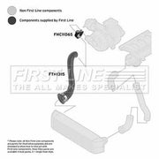 First Line Intercooler Turbo Charge Air Hose fits Land Rover Range Rover