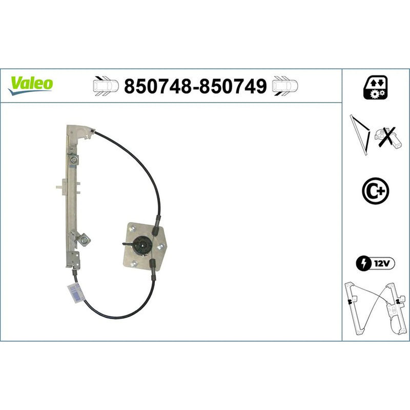 Valeo Electric Window Regulator Lifter Right Rear 850749