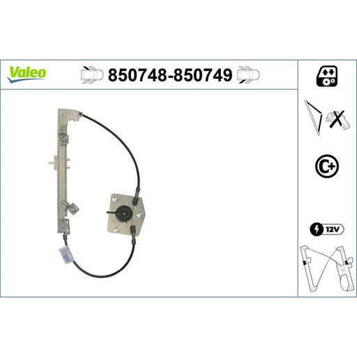 Valeo Electric Window Regulator Lifter Left Rear 850748