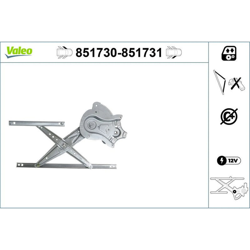 Valeo Electric Window Regulator Lifter Left Front 851730