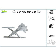 Valeo Electric Window Regulator Lifter Right Front 851731