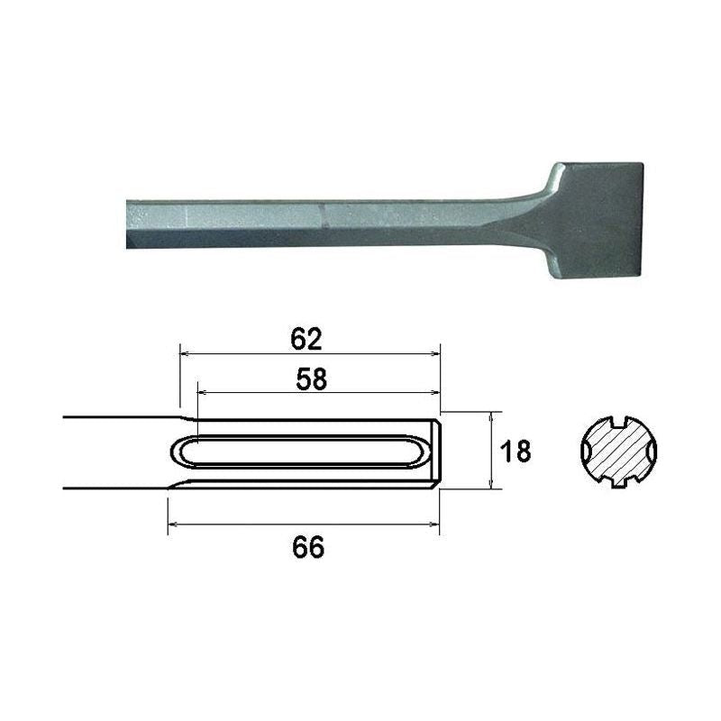 Faithfull SDS Max Straight Scaling Chisel 50 x 400mm Faithfull - Town Tools