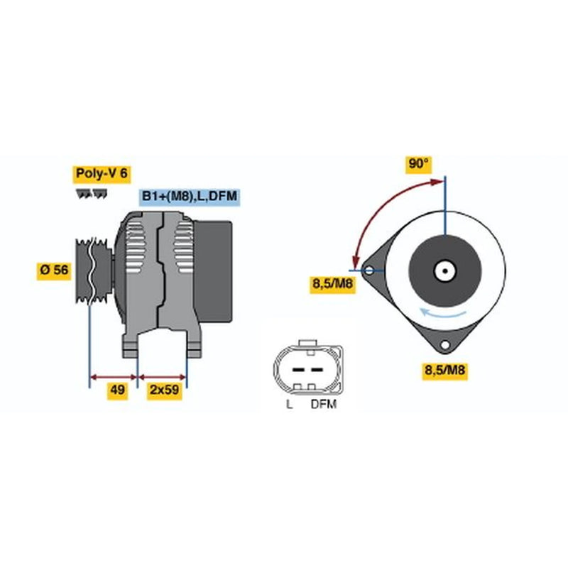 Bosch Car Alternator 12V