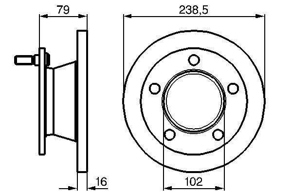 Bosch 2 x Solid 238mm Brake Disc 0986478357
