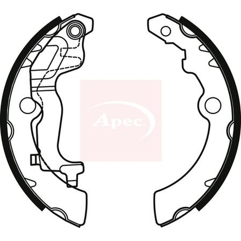 Apec Brake Shoe Set Axle Kit fits Nissan Pixo 2009 on 1.0
