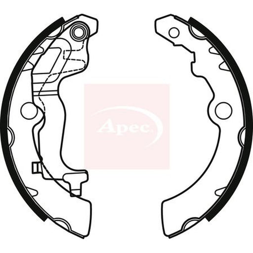 Apec Brake Shoe Set Axle Kit fits Nissan Pixo 2009 on 1.0