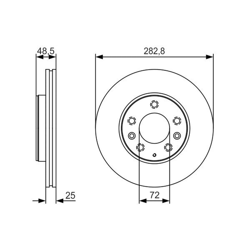 Bosch 2 x Vented Brake Discs