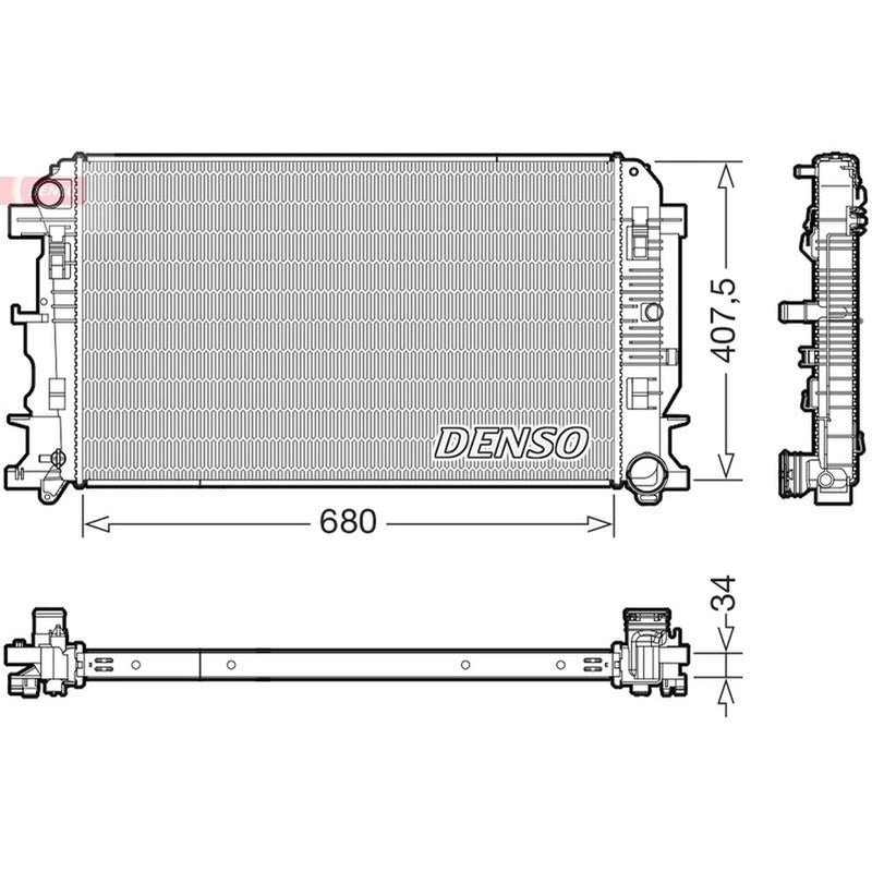 Denso Engine Radiator fits Mercedes-Benz Sprinter 3,5-T 2006-2021