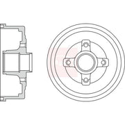 Apec Brake Drum Assembly Rear fits Opel Corsa C 2000-2009 1.0 1.2 1.3 1.4 1.7