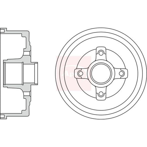 Apec Brake Drum Assembly Rear fits Opel Corsa C 2000-2009 1.0 1.2 1.3 1.4 1.7