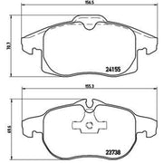 Brembo 4 x Front Brake Pad Set fits Opel Signum 2003-2008 1.8 1.9 2.0 2.2