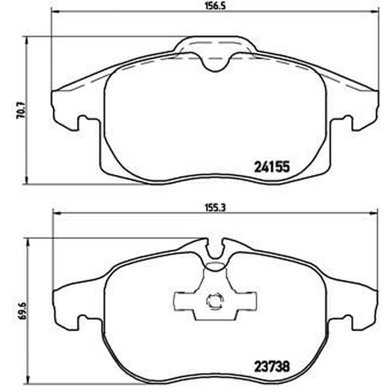 Brembo 4 x Front Brake Pad Set fits Opel Signum 2003-2008 1.8 1.9 2.0 2.2