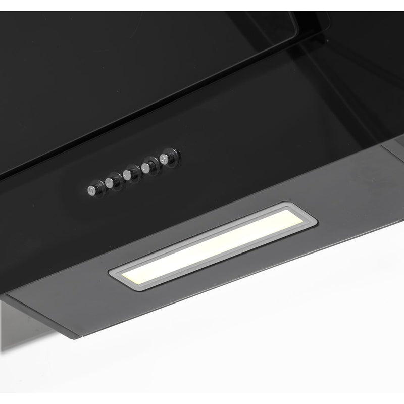 Baridi Angled Chimney Cooker Hood with Carbon Filters & LED Lamp - Black Glass Baridi - Dynamic Drive