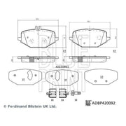 Blue Print Rear Brake Pad Set fits Mercedes-Benz G-Class 2018-2022
