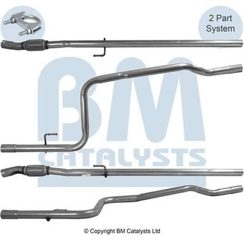 BM Catalysts Exhaust Pipe OD fits Fiat Doblo Cargo 2010-2023 1.3